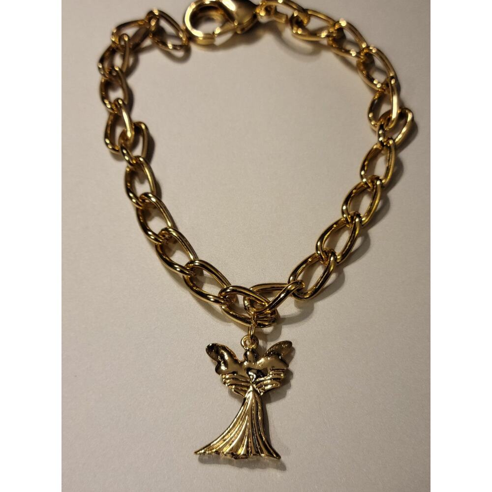 Gold Praying Guardian Angel Bracelet